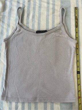 Brandy Melville Grey Ribbed Spaghetti Strap Camisole